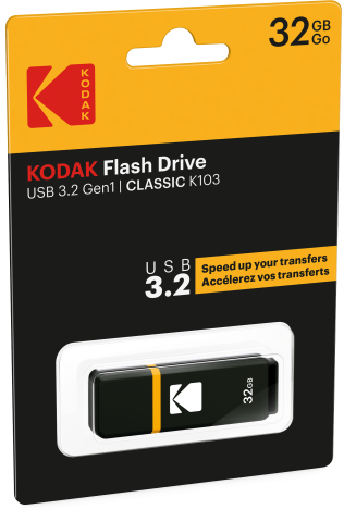Kodak Chiavetta USB 3.0 K100 32GB – Alta Velocità Con Cinturino Giallo