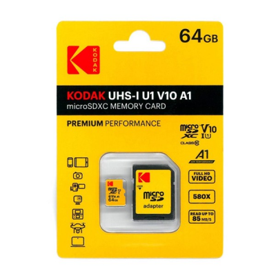 Kodak mSD 64GB UHS-I U1 V10 mSDXC / adapter