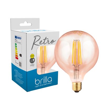 LED Filament BRILLA G125 6.5W 220V-240V 650lm 2200K E27