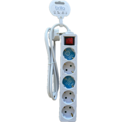 Brilla produžni kabel/5 utičnica s prekidačem Max.2500W 10A/250V~ Dužina kabela 1,5m