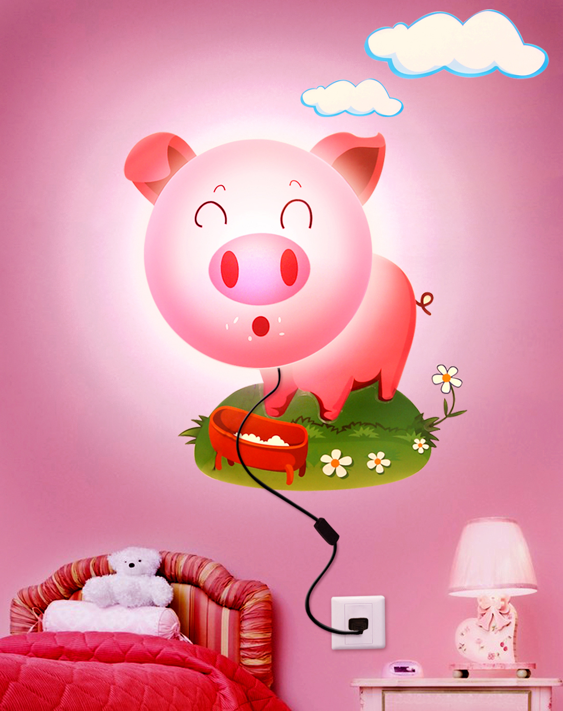 ZIDNA LAMPA 3D,s naljepnicom