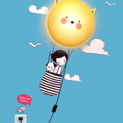 Zidna lampa 3D, s naljepnicom (wall sticker) HY004